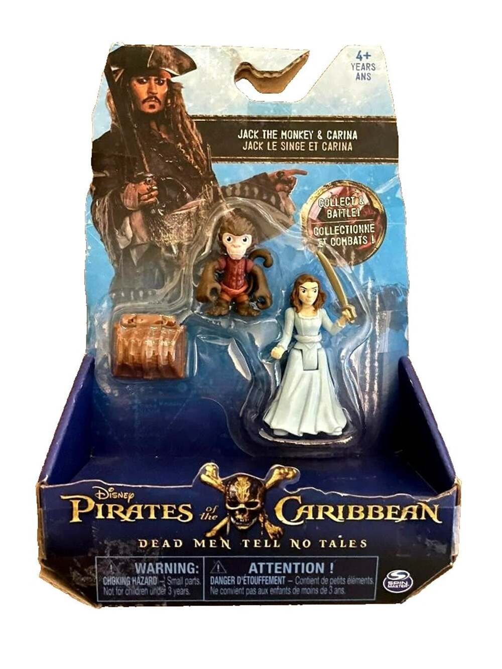 NEW Spin Master Pirates of the Caribbean Jack the Monkey & Carina Figures 2-Pack